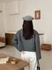 Foto real: Casaco curto chique de alta qualidade para mulheres, novo estilo coreano de outono e inverno, modelagem solta, top elegante de tweed, estilo ins