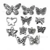 Accesorios de bricolaje de aleación de zinc, 12 colgantes de mariposa multicolor, collar, pulsera, pendientes, accesorios de joyería al por mayor