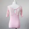 Traje de Entrenamiento Integral de Encaje de Algodón con Mangas Largas Traje de Baile de Verano de Manga Corta para Niños Traje de Prueba de Ballet para Niñas
