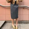 Falda recta para mujer con cintura elástica y cordón, nueva colección otoño/invierno 2026, estilo europeo y americano transfronterizo, de longitud media, moderna y casual