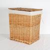 Cesto de roupa suja trançado cesto de roupa suja com tampa grande de rattan cesto de armazenamento de vime para roupa suja loja de panela quente balde de roupa suja atacado