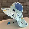 Sombrero protector solar para niños, sombrilla de verano, anti-UV, chal, sombrero protector de cuello, lindo sombrero de copa vacío con aleros grandes para bebés, niños y niñas.