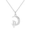 Collar de Gato Lunar de Plata Pura S999 para Mujer, Colgante Moderno y Lujoso, Elegante Cadena Brillante de Plata Pura para Clavícula