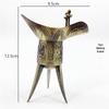 Venda quente criativo pequenos ornamentos Qianlong Cup metal retro triângulo pequeno copo de vinho Novo estranho requintado pequeno presente