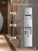 Dispensador de Papel de Cocina Tres en Uno de Acero Inoxidable con Secador de Manos Integrado, Dispensador de Papel Higiénico y Cubo de Basura Integrados
