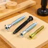 Tornillo autorroscante de cabeza hexagonal plana inclinada con borde invertido, dientes de madera, para gabinetes de cocina, alambre de montaña recto de reparación, tornillo de madera de cabeza avellanada cruzada para muebles