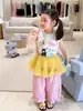 Roupas Infantis Weimu Colete para Meninas Estilo Verão Fino 2026 Novo Casual Desenho Animado Roupas Infantis Menininha Classe A Bebê