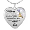 Transfronterizo a Mi Hija Collar Grabado en Forma de Corazón Papá Te Ama Amor Padre-Hija Colgante de Corazón
