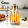 Botella de Aceite de Vidrio Resistente al Calor al por Mayor con Boquilla, Recipiente de Aceite a Prueba de Fugas para Cocina, Botella de Condimento para Control de Aceite, Botella de Aceite de Salsa de Soja y Vinagre Nuevo Estilo