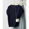 2026 Verano Tallas Grandes Mujer Nuevo Estilo Elegante Ligero Cuello en V Fresco Punto de Seda Manga Murciélago Top 0516