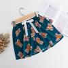 Fornecimento Direto da Fábrica Shorts de Algodão e Seda Feminino Verão Finos Florais Japoneses Caimento Elástico na Cintura Pijama Algodão Artificial Calça Única