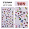 Adesivos de Unha Flor Borboleta Bordados 5D Em relevo Tridimensional Fresco Pastoral Decorações Florais Estilo Hg Estilo Ins