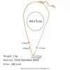 Moda Europeia e Americana Nicho Elegante Colar Aço Inoxidável Banhado a Ouro 18K Assimétrico Contas de Arroz Corrente de Contas Redondas Colar de Zircônia para Mulheres