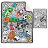 Manta de Siesta con Graffiti Engrosada de Lana de Cordero Venta Caliente Transfronteriza Manta para Niños DIY Doble Cara Creativa Hecha a Mano Manta para Colorear