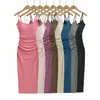 Vestido Maxi Ajustado Bodycon Sexy de Tirantes con Escote en U y Abertura, Conjunto de Dos Piezas con Cárdigan, Conjunto Puro Deseo para Mujer