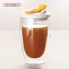 Taza de Vidrio de Doble Capa, Taza de Leche de Silicona con Forma de Huevo, Taza de Café Creativa para el Hogar, Taza de Jugo Aislante, Taza de Vidrio Resistente a Altas Temperaturas