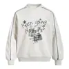 Moletom com Capuz Gola Redonda Canelada Estampa de Letras Graffiti Criativas Masculino Primavera/Outono Solto Tendência Ins Pulôver Roupa Esportiva