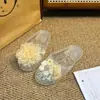 Novos Sapatos de Cristal Transparente Coreanos Mais Vendidos Flor Versátil Acessórios de Sapatos de Gelatina Crocs Flores para Sapatos DIY Fivelas de Sapatos Mulheres