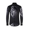 Comercio exterior nueva camisa de solapa para hombre sin planchado de manga larga principios de otoño moderna colección de camisas casuales con estampado digital