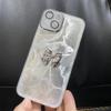 Adequado para Honor 300 e Honor 200 Pro Capa de Celular com Fio de Pena Chamativo a Laser Rosto Sorridente de Coração Tridimensional com Proteção de Pena