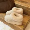 Botas de Nieve Cálidas de Suela Gruesa Estilo Coreano 2026 Invierno Más Terciopelo Plataforma Engrosada Cómodo Cubre Tacón Peludo Zapatos de Algodón para Mujer