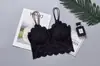 Top Tubinho de Renda Costas Abertas Tamanho Grande para Mulheres com Bojo, Anti-Exposição, Camisola Lingerie Estilo Francês