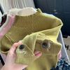 Camisetas básicas de punto interior para niños y niñas Otoño e Invierno 2025 Suave Nuevo Cuello alto suave tipo suéter