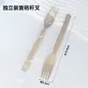Colher descartável com embalagem de filme de papel kraft toalha estilo americano europeu talheres para comida ocidental colher garfo para almoço para viagem