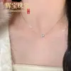 Nuevo diseño collar con colgante de diamante de seis puntas chapado en oro de alta gama para mujer, cadena para la clavícula, accesorio de cadena para suéter de lujo discreto