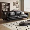 2026 Nuevo Sofá de Cuero con Forma de Pata de Gato Simple Moderno Sofá Italiano Sala de Estar Apartamento Pequeño Casa de Alquiler Sofá de Fila Recta