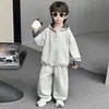 Conjunto de Primavera y Otoño para Niños 2026 Nuevo Estilo Coreano Moda Sudadera con Capucha Conjunto para Niños, Elegante Conjunto de Dos Piezas para Niños Pequeños