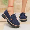 Mocassins Retrô Marrons com Cadarço e Franjas, Solado Plataforma Antiderrapante para Aumentar a Altura, Sapatos Versáteis para o Dia a Dia Estilo Britânico Feminino