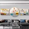 Colgante de Pared de Fondo para Sofá Pintor y Significado de Riqueza Tríptico Moderno de Lujo Ligero Pintura Decorativa Atmosférica de Gama Alta para Sala de Estar