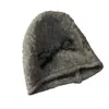Gorros de Otoño e Invierno para Mujer, Gorros de Punto Versátiles Moda Coreana, Gorros de Pila con Lazo para Circunferencia de Cabeza Grande, Gorros Cálidos de Lana
