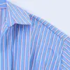 Venta al por mayor Primavera 2026 Nuevo Estilo Europeo y Americano Camisa de Popelina a Rayas Plisada de Manga Larga para Mujer 12352