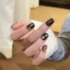 Tiras para Uñas Florales Negras Doradas Vintage Retro 30 Piezas Nuevo Estilo Xiaohongshu Más Vendido Uñas Postizas Gato de la Suerte