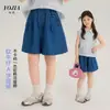Shorts de Mezclilla para Niñas YOJIA Verano 2026 Nuevos Elegantes Sueltos Ropa Infantil Pantalones de Cinco Puntos Pantalones Delgados para Niños