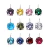 Nuevo Colgante Geométrico Redondo de Circonia Incrustada con Doce Piedras de Nacimiento Coloridas 6*6mm Colgante Sencillo Exquisitos Accesorios DIY