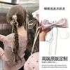 Pinza de Plátano con Lazo de Cinta de Satén de Lunares Estilo Coreano Femenino Dulce Versátil para Cola de Caballo Alta Clip Vertical Accesorio para el Cabello
