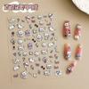 Pegatinas de Arte para Uñas de Celebridad de Internet Aspecto de Alta Gama Femenino Lindo Oso DIY Graffiti en Relieve Pegatinas Estéreo 5D Calcomanías 3D para Uñas