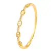 Pulsera de Cobre Chapado en Oro Hueca con Cierre de Nariz de Cerdo con Diamantes Completos, No se Desvanece, Superventas Transfronteriza, Lujo Ligero, Pulsera de Pareja de Gama Alta