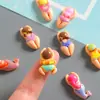 Desenho Animado Vilão de Natação Resina Pequenos Acessórios Artesanal DIY Copo de Água Ímã de Geladeira Furo Fivela de Sapato Grampo de Cabelo Acessórios de Joias