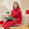 Pijama de forro polar de coral de Clase A 340 g para mujer, otoño e invierno, cálido, acolchado, pijama de franela para mujer, ropa de casa