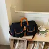 Bolso de viaje corto nuevo con bloques de color, casual y simple, bolso cruzado portátil para salir, con separación de seco y húmedo, bolsa deportiva y de fitness para mujer