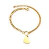 Pulsera de Acero Inoxidable Estilo Ins Europeo y Americano, Simple y Versátil, Diseño de Nicho, Pulsera de Corazón Geométrico, Joyería Transfronteriza
