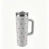 Taza de café inclinada de 25 ml, taza aislada para niñas, alto valor estético, taza de café de gran capacidad, vaso para hielo para coche, vaso con pajilla de doble uso