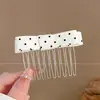 Peine Pinza para el Cabello con Moño Estampado de Leopardo, Peine de Alta Gama Exquisito, Accesorio de Pasador para Flequillo Lateral de Corona Alta