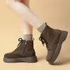 Botas Martin para Mujer, Botas de Media Caña con Suelas Gruesas, Botines Casuales Retro que Aumentan la Altura, Nuevo Estilo de Invierno, Zapatos de Algodón Cálidos con Forro de Felpa, Botas de Nieve