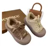 Zapatos de Algodón para Niños 2026 Otoño/Invierno Nuevo Estilo Zapatos de Algodón Forrados de Felpa para Niñas Zapatos Peludos Gruesos y Cálidos Zapatos de Algodón para Niños Medianos y Grandes