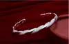 Pulseira de prata entrelaçada Amor S990 Prata de Lei Feminina Aberta prata de lei Japonês e Coreano presente de aniversário Lin FA joias de prata